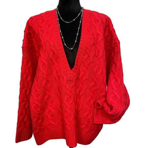 NWT - Signature Nordstrom Cashmere Plunge V-Neck Sweater - Picture 1 of 5